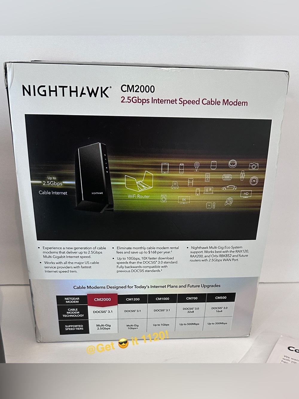 NETGEAR Nighthawk MultiGig Cable Modem CM2000 Compatible With All Cable Provider - Picture 9 of 12